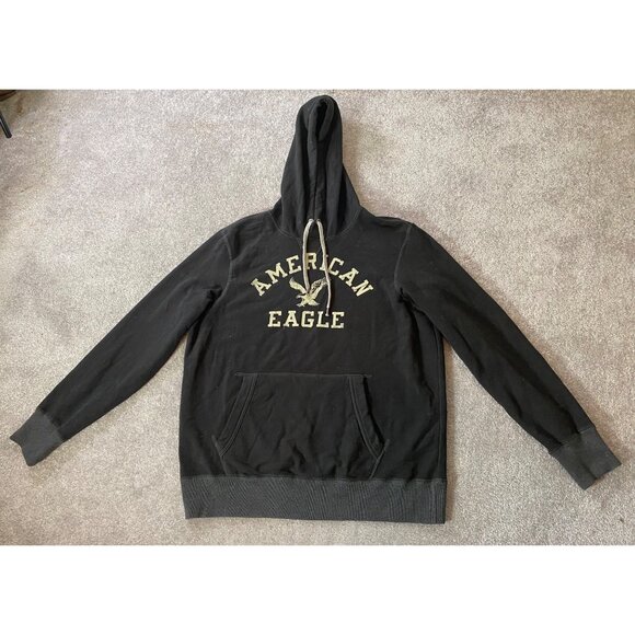 NWT American Eagle Outfitters Black Hoodie Sweatshirt Large - Picture 1 of 10